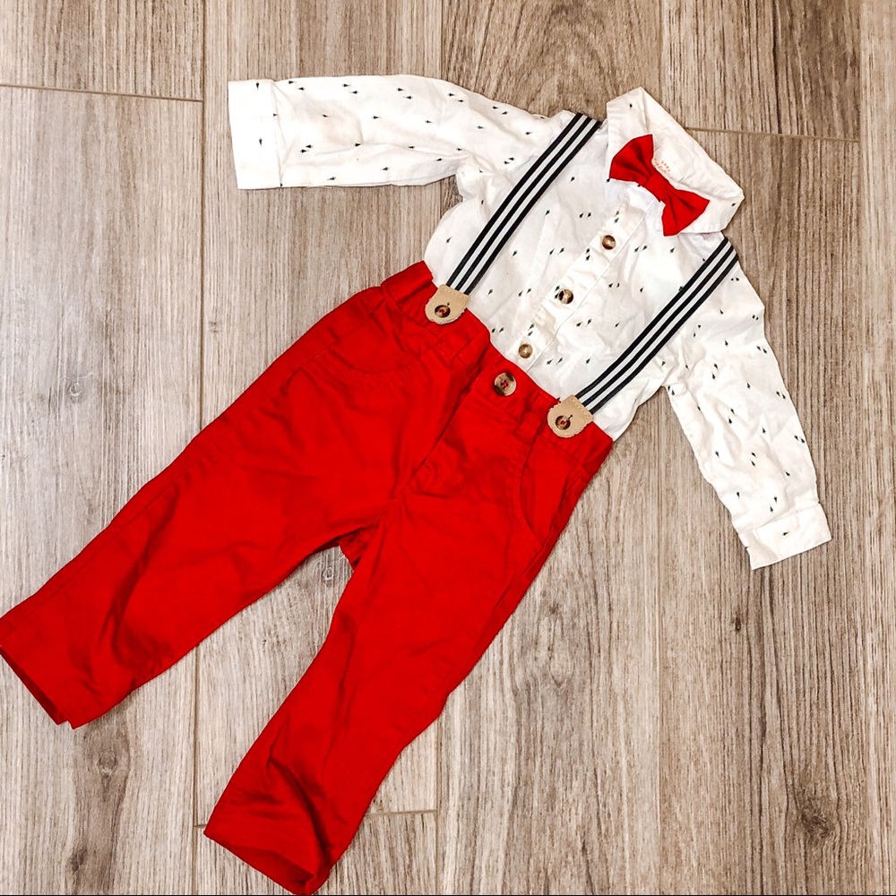 Baby Boy Suspenders Christmas Set 🎄